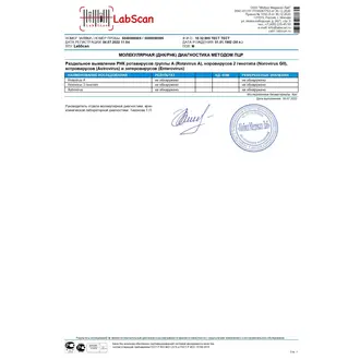 Раздельное выявление РНК ротавирусов группы А (Rotavirus A), норовирусов 2 генотипа (Norovirus GII), астровирусов (Astrovirus)  и энтеровирусов (Enterovirus), бланк 2