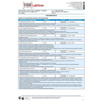 Анализ на органические кислоты (23 показателя) (ГХ-МС)
