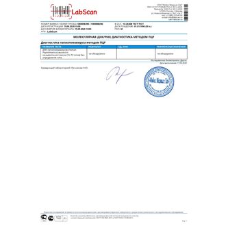 ДНК папилломавирусов (Human Papoiilmavirus) высокого канцерогенного риска (16-68 типов) без определения типа