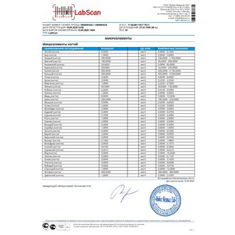 Эссенциальные и токсичные микроэлементы (40 элементов), ногти