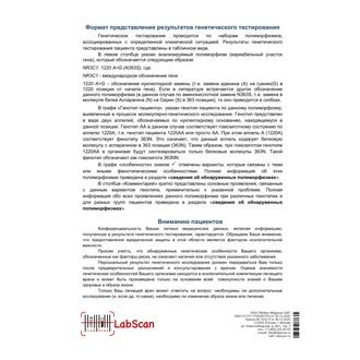 Генетические факторы риска развития рака молочной железы и рака яичников (BRCA1, BRCA2) (8 точек), бланк 4
