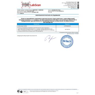 Посев на микрофлору отделяемого урогенитального тракта мужчины с идентификацией микроорганизмов методом времяпролетной МАСС-спектрометрии (MALDI-TOF) и определением чувствительности к основному спектру антибиотиков и бактериофагам, Определение чувствительности к антибиотикам: Основной спектр, Чувствительность к бактериофагам: С определением