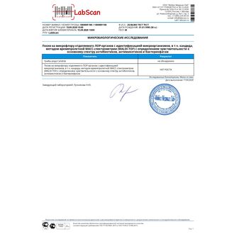 Посев на микрофлору отделяемого ЛОР-органов с идентификацией микроорганизмов методом времяпролетной МАСС-спектрометрии (MALDI-TOF) с определением чувствительности к основному спектру антибиотиков и бактериофагам, Определение чувствительности к антибиотикам: Основной спектр, Чувствительность к бактериофагам: С определением